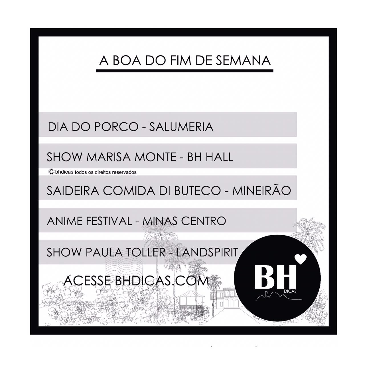Saidera do Comida di Buteco, Dia do Porco, Anime Festival, Paula Toller, Marisa Monte e Paulinho da Viola
