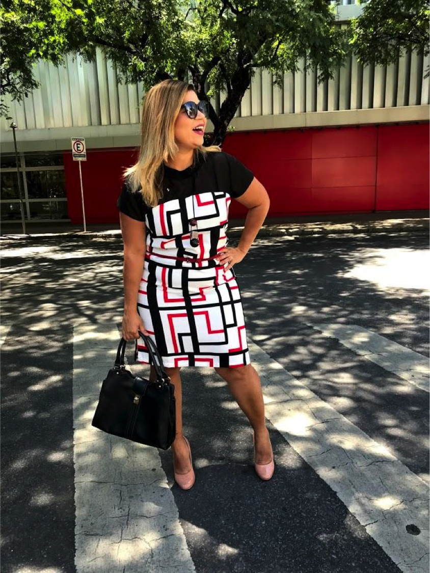 Office Look: Vestido Geométrico